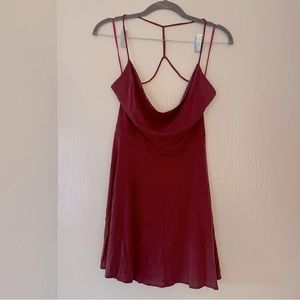 Silence and noise maroon cocktail dress- size S